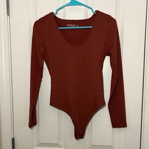 Abercrombie & Fitch Scoopneck Long Sleeve Bodysuit